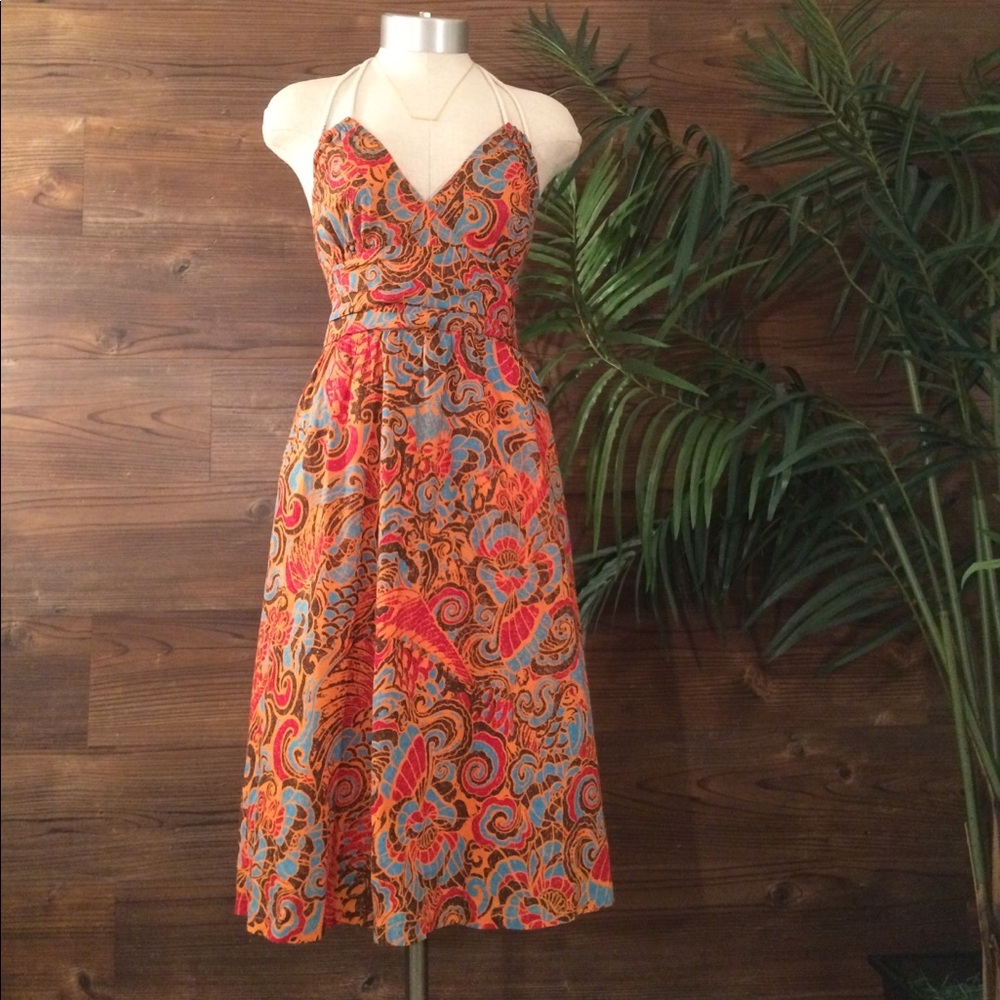 Anthropologie Multicolor Paisley Halter Sundress